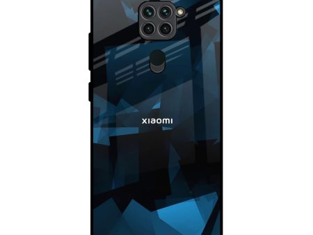 Polygonal Blue Box Glass Case For Redmi Note 9 For Discount