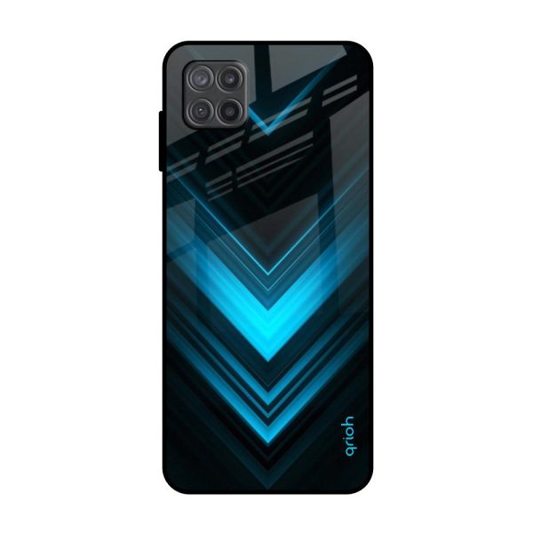 Vertical Blue Arrow Glass Case For Samsung Galaxy A12 Discount