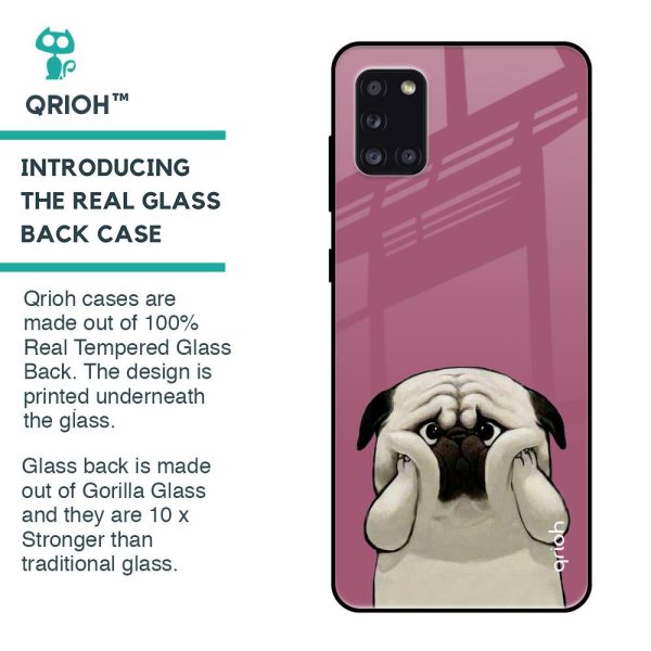 Funny Pug Face Glass Case For Samsung Galaxy A31 For Cheap